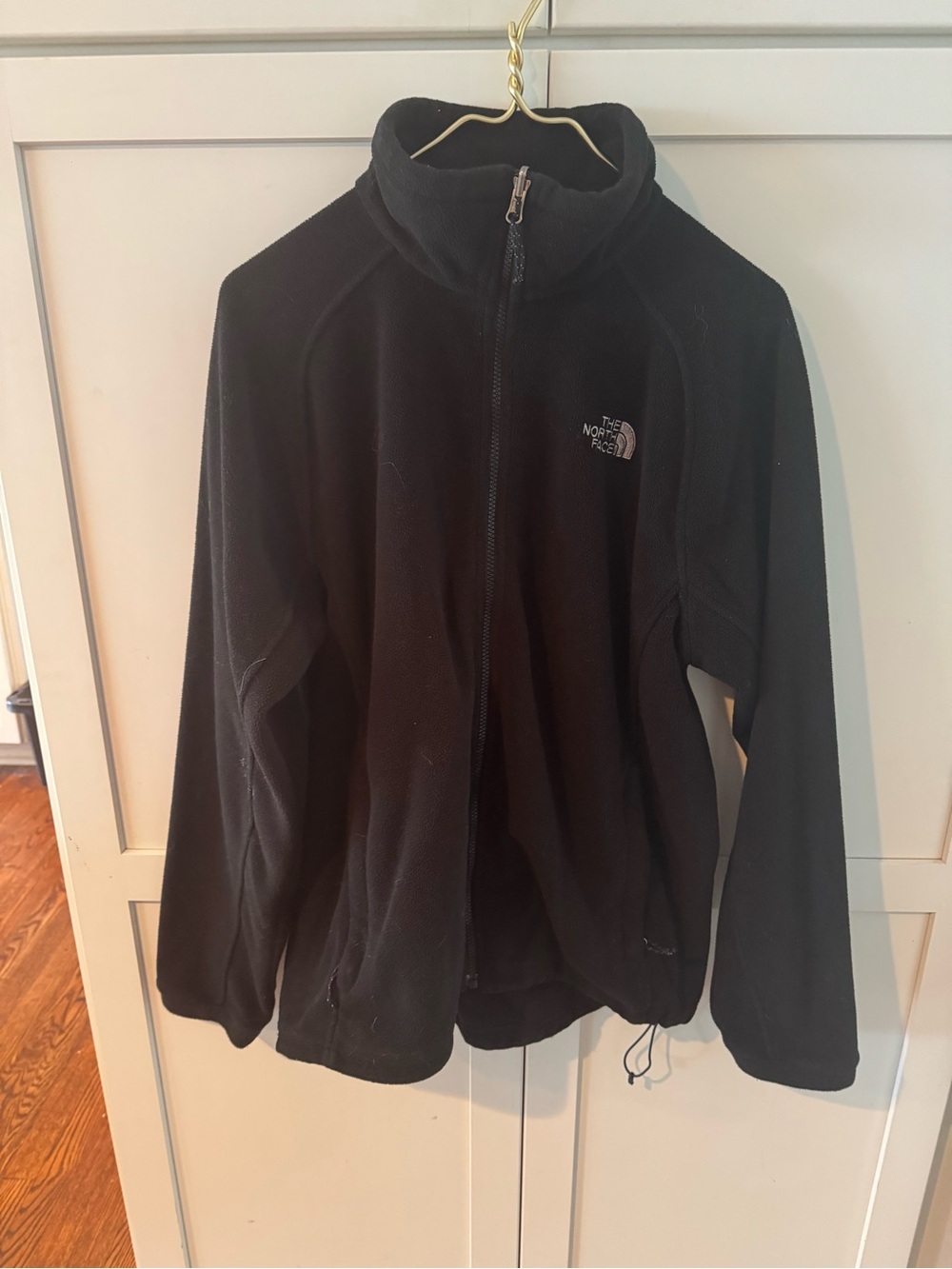 The North Face Black Fleece Jacket with Logo Patch men large